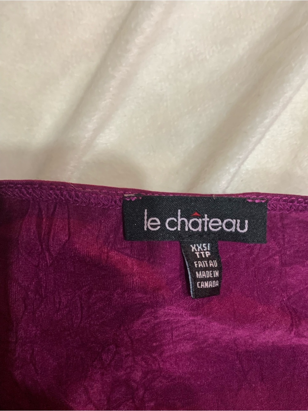 le chateau fuchsia satin blouse